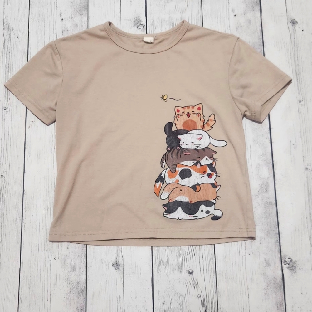 Girls Cat T Shirt Size 8y.